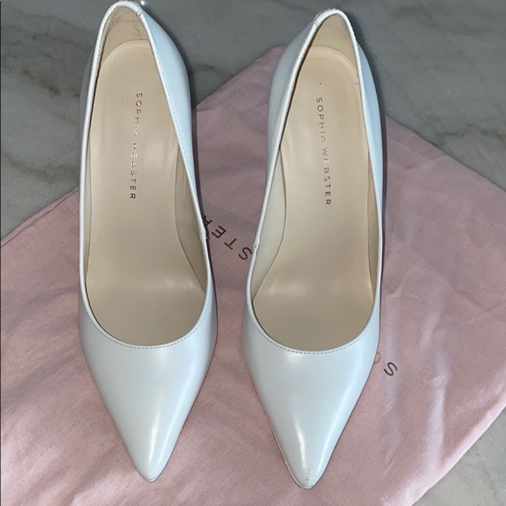 Sophia Webster White Leather Pumps - Picture 9 of 10